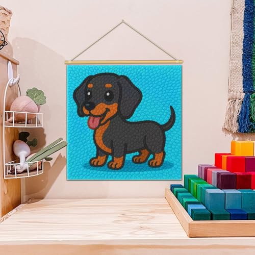 Latch Hook Kits for Kids Adults DIY Rug Tapestry Kits with Printed Canvas Embroidery Kits Festival Christmas Gifts Home Decoration (Dog) - color: Dog