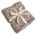 Soft Fuzzy Yarn Leopard Jacquard Throw Blanket,Cozy Plush Fleece Comfy Microfiber Blanket for Couch Sofa Bed,Linen/Warm Gray - color: Linen/Warm Gray, size: 51"x71"