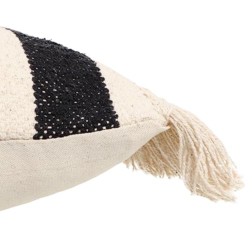 · REDEARTH · Handmade Boho Throw Pillow Covers - Bohemian Farmhouse Style - Accent Woven Indoor and Covered Patio Pillow Cushion Cases for Couch, Bed, Chair, Sofa, Bench – Set of 2-18"x18" - Natural - color: Chevron Maze Black, size: 18" x 18" (Pack of 2)
