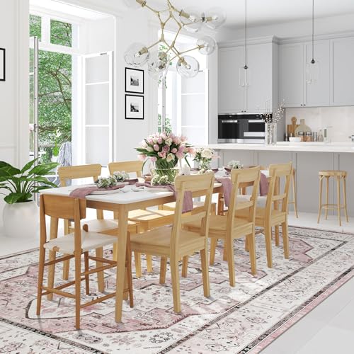 DECOMALL Maila Machine Washable Rugs 5x8ft, Traditional Oriental Pink Rug,Vintage Distressed Large Rugs Carpet for Living Room Bedroom - color: 10pink, size: 5' x 8' (Rectangular)