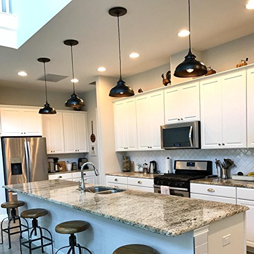 Lightess Black Pendant Light Dimmable, Industrial Hanging Lights Metal Barn Farmhouse Kitchen Lighting Edison Ceiling Mount Fixture, OLL466 - color: Corded