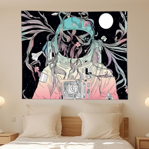 Abstract Geometric Tapestry Wall Hanging for Living Room Bedroom Modern Colorful Home Decor - color: Astronaut, size: 78.7"L x 59.1"W