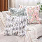 LUOYEHK Boho Throw Pillow Covers 18x18 Inch Set of 2 Farmhouse Neutral Pillow Covers Chenille Tufted Pillowcase for Couch Sofa Bed Living Room, Brown White - color: Brown White, size: 18" x 18" (Pack of 2)
