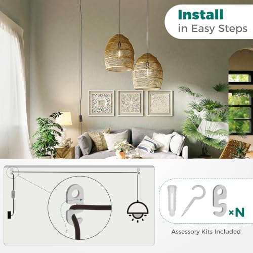 DiCUNO Hanging Lantern Extension Cord Cable, E26 Pendant Light Socket On Off Inline Cord Switch Control Lamp, Switch Close to Polarized Plug, 20 Feet (6M), Black, 1-Pack - style: 20ft - Black