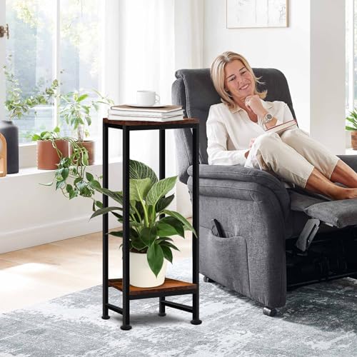 Plant Stand Indoor, Tall Plant stands for Indoor Outdoor Plants, 2 Tier Heavy Duty Plant Shelf 31" Metal Pedestal Stand Modern Corner Flower Stand for Patio, Living Room, Balcony - color: brown, size: 31''