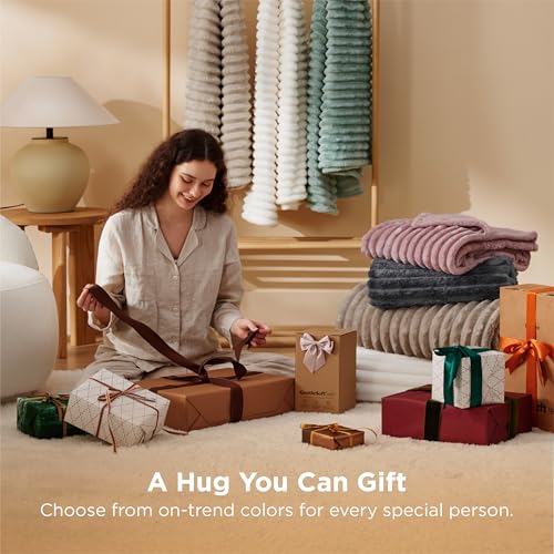 Bedsure GentleSoft California King Size Blanket for Bed - Cozy Soft Blankets for Women, Cute Large Throws for Girls, Beige, 102x96 Inches - color: Beige, size: California King