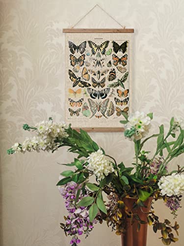 ABoby Hanging Posters, Decorative Wall Art Prints, Fabric Tapestries With Wood Frames, Ready to Hang (16" x 24" x 1 Panels, Artwork - 11) - color: Butterfly