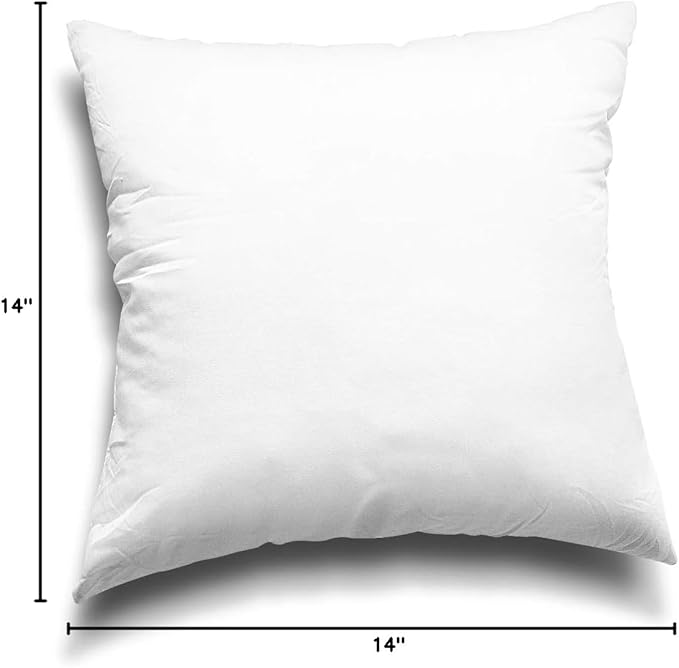 EDOW Throw Pillow Inserts, Set of 2 Lightweight Down Alternative Polyester Pillow, Couch Cushion, Sham Stuffer, Machine Washable. (White, 20x20)