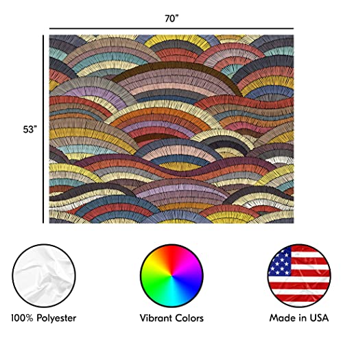 Pro-Graphx Tapestry For Bedroom Aesthetic- Made in the USA From Recycled Fabric Boho Wall Decor Aesthetic Room Decor Wall Art Dorm Decorations- 53 inch by 70 inch - Embroidery Pattern