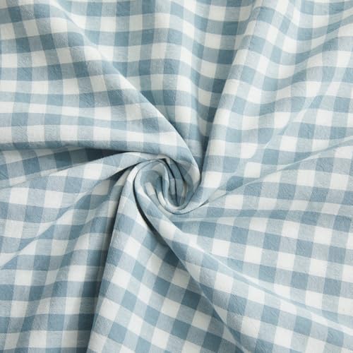 KKJIAF Ruffle Gingham Pillow Covers 20 x 20 Inches, Cotton Gingham Pillow Cases Set of 2, Linen Feel Ruffled Plaid Pillow Shams with Envelope Closure for Sofa Bed (Dusty Blue Plaid) - color: Dusty Blue Plaid, size: 20" x 20" (Pack of 2)