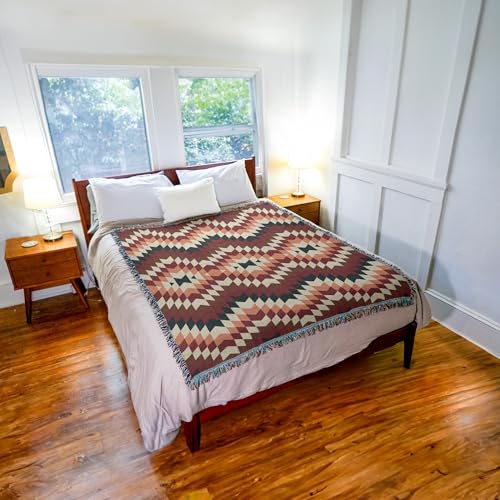 Pure Country Weavers Sandy Fires - Western Tapestry Throw Blanket Woven from Cotton - Made in The USA (72x54) - color: Sandy Fires
