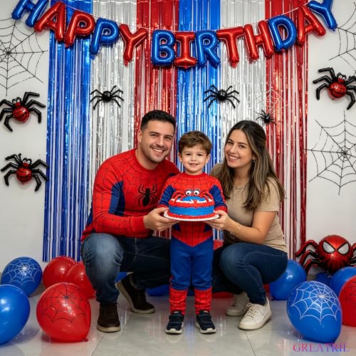 Blue Silver Red Party Streamers - GREATRIL Patriotic Tinsel Foil Fringe Backdrop Decorations for 4th of July/Independence Day/Memorial Day Party Supplies 3.2ft x 8.2ft 2 PCS - color: Blue Silver Red
