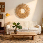 BDJBXK Large Boho Wall Art Decor – Unique Handmade Sunburst Mulberry Branch 27in Wall Art for Living Room, Bedroom, Office, Farmhouse & Home Décor