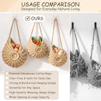 Qinyoung 3 Pack Boho Decor Hanging Wall Baskets for Kitchen Conch Baskets with Hooks Boho Conch Hanging Wall Kitchen Storage for Fruits Vegetables Onions Potatoes