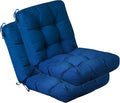 QILLOWAY Outdoor Seat/Back Chair Cushion Tufted Pillow, Spring/Summer Seasonal Replacement Cushions - Set of 2 (Royal Blue/Classic Blue)