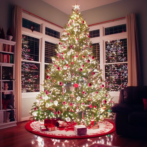 Brightown Battery Operated Christmas Lights 2 Pack 18 Feet 50 LED Clear Mini String Lights with 8 Modes Waterproof Tree Lights for Xmas Outdoor Indoor Holiday Party Garden Decor, Pure White - color: Pure White, size: 50 LEDs x 2 Pack
