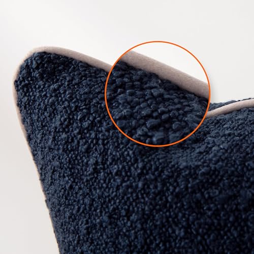 Amazon Basics Boucle Throw Pillow Covers for Couch, Living Room, Home Decor with Hidden Zipper, Blue, 22×22in, Pack of 2 - color: Blue, size: 22" x 22" (Pack of 2)