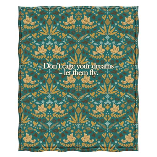 Levens Floral Bird Throw Blanket Gifts for Women Kids Girls Mom Wife 50"x60" Soft Lightweight Green Boho Hummingbird Flowers Blankets Decor for Birthday Spring Room Bed Couch Sofa Travel - color: Floral Bird Green, size: 50"x60"
