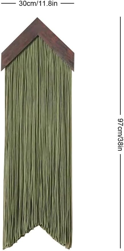 Ansley&HosHo Macrame Wall Hanging, Boho Woven Tapestry, Modern Tassel Wall Decor, Handmade Wall Art Tapestry for Bedroom, Living Room, Home, Bohemian Apartment Decoration Ornament Craft (Green Arrow)