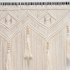 Boho Curtains for Bedroom Macrame for Windows Living Room Boho Decor Large Macrame Wall Hanging Beaded Curtain for Doorway Closet Curtains Wedding Backdrop, 1 Panel 52''W x 72''L