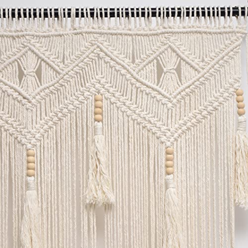 Boho Curtains for Bedroom Macrame for Windows Living Room Boho Decor Large Macrame Wall Hanging Beaded Curtain for Doorway Closet Curtains Wedding Backdrop, 1 Panel 52''W x 72''L