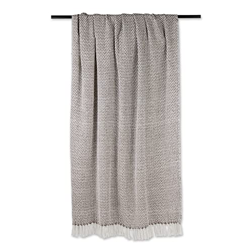 DII Woven Throw Collection 100% Cotton, Basketweave, 50x60, Brown - color: Brown, size: 50x60"