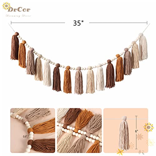 DrCor Boho Terracotta Rainbow Tassel Garland – Classroom Decor for Teachers, Bulletin Board Decorations, Back to School Wall Hanging for Nursery, Kids Room, Baby Shower & Party Decor