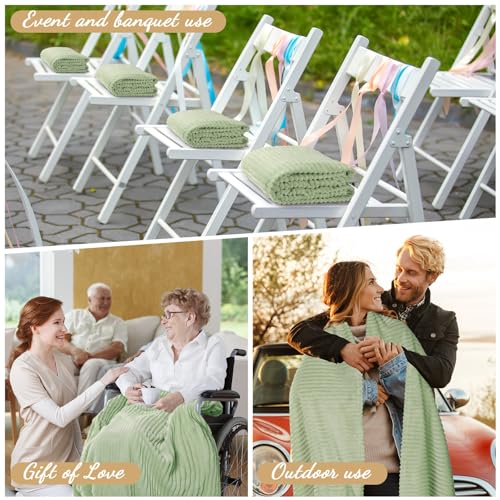 Buryeah 12 Pcs Flannel Throw Blanket Bulk 50 x 60 in Sleepover Blanket Outdoor Wedding Throw Lightweight, Oeko-tex Standard 100 Certified for Sofa Homeless Gifts (Mint) - color: Mint