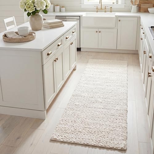 SAFAVIEH Natural Fiber Collection Runner Rug - 2'3" x 8', Bleach, Handmade Jute, Braided Woven Design, Ideal for Living Room, Bedroom (NF212D) - color: Bleach, size: 2'3" x 8' (Runner)