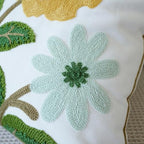 vctops Floral Embroidered Pillow Covers 18x18 Inch Spring Summer Cotton Tufted Throw Pillow Cover Outdoor Garden Cushion Case for Sofa, Bed, Living Room (Flower F,18"x18") - color: Flower F