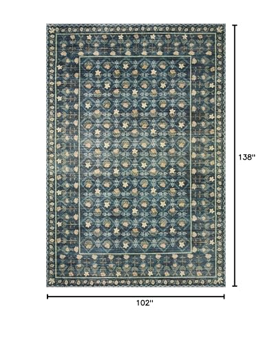 Loloi Rifle Paper Co. Eden Collection EDE-03 Lattice Indigo 8'-6" x 11'-6" Area Rug feat. CloudPile™ - color: Lattice Indigo, size: 8'6" x 11'6" (Rectangular)