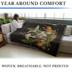 Pure Country Weavers Autumn Mushrooms by Episodic Drawing - Gift Tapestry Throw Blanket Woven from Cotton - Made in The USA (72x54) - color: Autumn Mushrooms, size: 72x54
