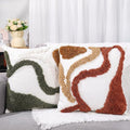 Booson Set of 2 Boho Decorative Throw Pillow Covers 18x18 Inch Tufting Couch Square Mid Century Textured Pillowcases Modern Cushion for Bedroom Sofa Farmhouse Decor
