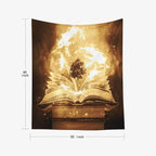 EMMTEEY Vintage Book Funny Tapestry 50X60 Inch - Knowledge Tree Wall Decor for Living Room Dark Academia Witchy Backdrop for Study Room Office
