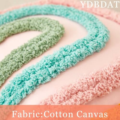 Boho Decorative Rainbow Colorful Throw Pillow Covers 18x18 Farmhouse Tufted Textured Pillow Covers with Tassels Woven Cushion Case for Sofa Bed Living Room Hallowmas Pink x1 - color: Pink, size: 18" x 18" (Pack of 1)