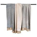 DII Diamond Throw Collection Cotton Woven, 50x60, White - color: White