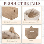 Boao 18 Pcs Wall Hanging Storage Foldable Basket Bags for Organizer Decorative Small Cotton Linen Box 5 x 4.7 Collapsible Bin Bag with Handle, Family Door Closet Desktop Gadget Decor