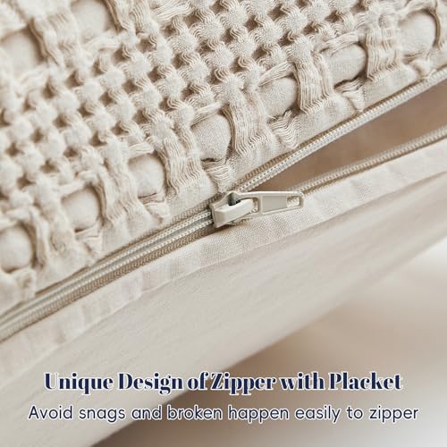 PHF 100% Cotton Waffle Body Pillowcase with Zipper, 1 Pack 20" x 54" Soft Skin-Friendly Pillow Sham, No Filling, Aesthetic Woven and Breathable Waffle Weave Body Pillow Cover for Bed, Oatmeal - color: Oatmeal, size: 54" x 20" (Pack of 1)