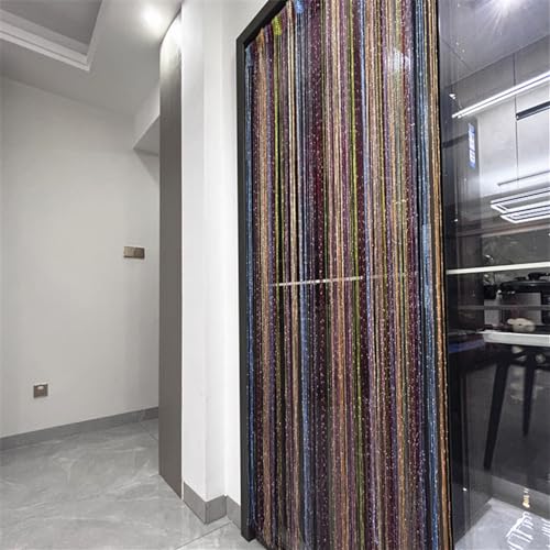 ave split Decorative Door String Curtain Wall Panel Fringe Window Room Divider Blind Divider Tassel Screen Home 100cm*200cm (Old Colorfull) - color: Old Colorfull