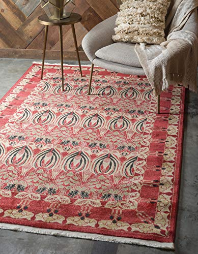 Unique Loom Edinburgh Collection Area Rug - Canmore (5' 1" x 8' Rectangle, Rust Red/ Beige) - color: Rust Red/Beige, size: 5'1" x 8' (Rectangular)