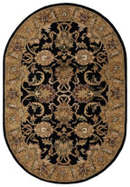 SAFAVIEH Classic Collection 4'6" x 6'6" Oval Black / Gold CL252A Handmade Traditional Oriental Premium Wool Area Rug - size: 4'6" x 6'6" (Oval)
