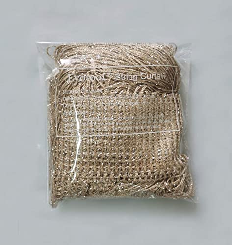 1x2 M Door String Curtain Rare Flat Silver Ribbon Thread Fringe Window Panel Room Divider Cute Strip Tassel for Wedding Coffee House Restaurant Parts, Gold - color: Gold