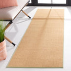 Martha Stewart x SAFAVIEH Area Rug Collection - 2'3" x 8' Runner, Natural & Green, Sisal & Jute, Farmhouse Style, Ideal for Living Room, Bedroom, Foyer, Hallway (MSR9501E) - color: Natural/Green, size: 2'3" x 8' (Runner)
