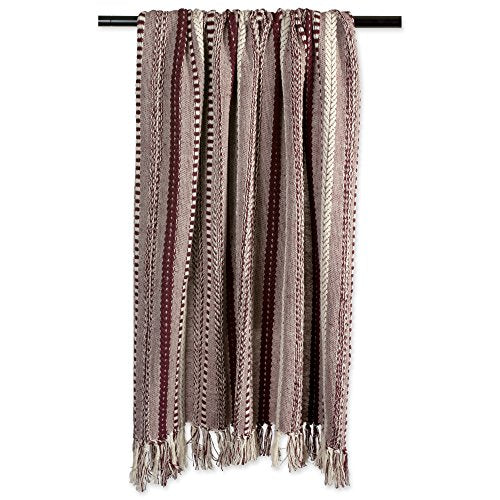 DII Braided Striped Decorative Throw Blanket, 50x60, BlackBerry - color: Blackberry