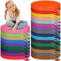 Timgle 25 Pcs Floor Cushions for Classroom 15 Inch Flexible Seating Bulk with Handles 1.6 Inch Thick Foam Floor Pillows Portable Seating for Home School Kindergarten Daycare Nursery Playroom(Round) - style: Round