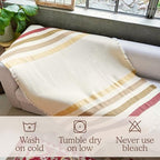 Driftwood Trail Striped Afghan Throw Blanket | Thick & Cozy | Cotton USA Made (73x48) - color: Driftwood Trail