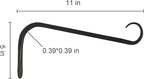11 inch Plant Hanger, Sturdy Hanging Plant Bracket Outdoor, Hanging Plant Wall Hook Heavy Duty, for Hanging Bird Feeders, Planters, Lanterns, Wind Chimes, Indoor/Outdoor Use, Black, Set of 2