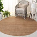 SAFAVIEH Natural Fiber Collection Area Rug - 6' Round, Natural, Handmade Jute, Ideal for The Living Room, Dining, Bedroom (NF402A) - size: 6' (Round)