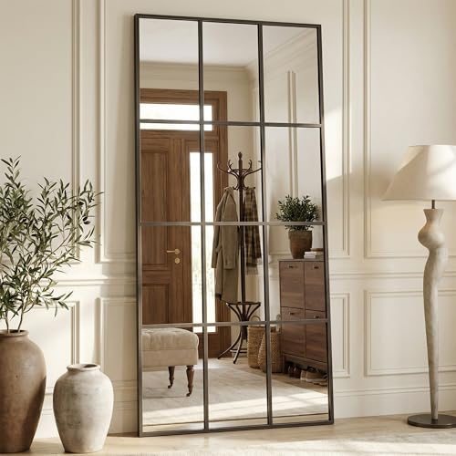 Suidia Wall Mirror, 30" x 60" Window Decorative Mirrors, Metal Framed Wall Decor Wall-Mounted Mirrors for Bedroom, Living Room, Entryway, Bronze - color: Bronze, size: 60"L x 30"W