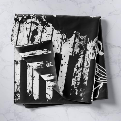 Castle Fairy Piano Tapestry Musical Notes Tapestries for Room Piano Keys Wall Hangings Art Black and White Tie Dye Home Decoration Gift Bedroom Decor Living Room Divider Door（51.2 * 59.1） - color: Black White 08, size: 59.1"L x 51.2"W